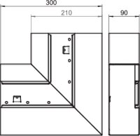 OBO GS-AFS90210RW Plochý roh, pro kanál Rapid 80, 90x210mm, čistě bílá Ocel