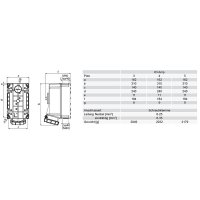 zásuvka nástěnná 5P, 63A/400V, 6h, IP67, s blokováním, POWER TWIST PCE 75352-6