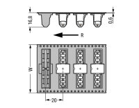 Konektor s pájecími piny THR, pájecí kontakt 1,0x1,0 mm, rovné, černá 9pól.