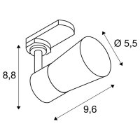 PURI 2.0 Cone, 3~ spot, GU10, 1x max. 6W, černá SLV 1008269