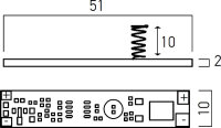 ON-OFF SWITCH AND TOUCH DIMMER 50x10 mm