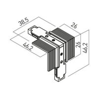 XNEO REC. EXTERNAL ANGLE CONNECTOR 24V D