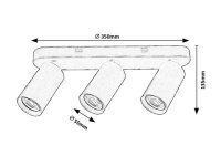 YORLI bílá GU10 3x MAX 7W IP20