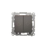 Žaluziové tlačítko 1+1 16A 250V,hnědá matná metalizované DZP1A.01/46