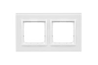 Rámeček 2 -násobný Simon 54 Nature, IP20/IP44, skleněný bílá perla DRN2/70