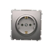 Zásuvka jednonásobná typu Schuko 16 A, 250 V~, šroubové svorky,Inox BMGSZ1.01/21