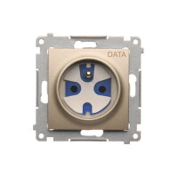 Zásuvka jednonásobná DATA, s uzemněním s klíčem, 16A, 250V, zlatá matná