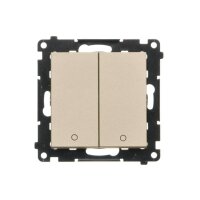 Spínač 2 násobný dvoupólový, řazení 2+2 champagne matná   TW22A.01/144