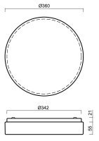 Přisazené LED svítidlo DELIA 2A 17W IP54 4K NZ-3h PC bílá OSMONT DEL69973