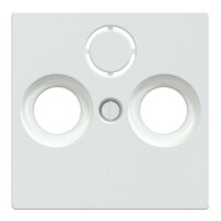 Centrální deska, Merten System M, anténa, 2/3 otvory, active white, lesklý plast