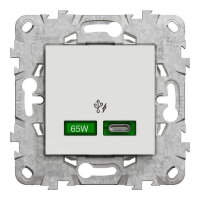 NOVÁ UNICA Rychlonabíjecí konektor USB C (65W), Bílá SCHNEIDER NU501418