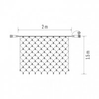 Spojovací Klasik LED vánoční řetěz - síť, 1,5x2m, teplá bílá