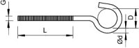 OBO 867 M6X 95 G Stropní hák, M6x95mm, Ocel, galv. zinek, DIN EN 12329
