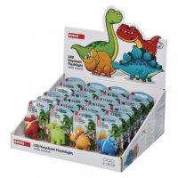LED klíčenka dinosauři se zvukem na LR54, 24 ks, display box EMOS P4711