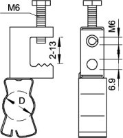 Nosníková svorka OBO TKS 213-32 šroubovací s trubkovým úchytem 27-32 mm 2-13mm