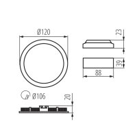Vestavné LED svítidlo ROUNDA V2LED6W-WW-B KANLUX 33562