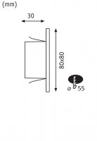 LED vestavné svítidlo do zdi Edge Quadro hranaté 80x5mm 1,2W 230V 2700K bílá mat