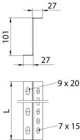 OBO STP Z 1010 FS Podpěrný profil ke žlabům BKRS 100x100 Ocel pásově zinkováno