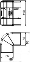 Vnější roh OBO GK-AH53100RW Rapid 45-2 variabilní 110x88x88 čistě bílá