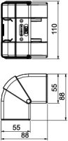 OBO GK-AH53100RW Vnější roh Rapid 45-2 variabilní 110x88x88 čistě bílá