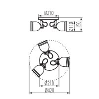 Přisazené svítidlo DERATO EL-3O B-SR KANLUX 35644