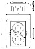 ABB Element 5512E-C02359 03 Zásuvka dvojnásobná chráněná s clonkami