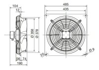 HXBR 355 Ecowatt IP44 úsporný nástěnný axiální ventilátor ELEKTRODESIGN 8345872