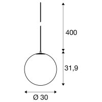SUN 30, závěsné svítidlo, E27, otevřený konec kabelu, 1x max. 40W, matné zlato