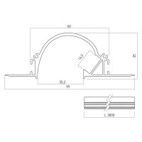 PRF170 SET PROFILE 3m for REC. CEILLING+
