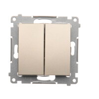 Ovládač zapínací dvojitý, řazení 1/0+1/0, 10AX, 250V, bez piktogramu,zlatá matná