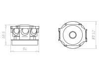 B1 Krabice nástěná, 2 dílná d45mm hl. 67mm ,do betonu KAISER 1248-03