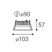 Zápustné svítidlo LED2 ZETA II XS, W DALI/PUSH 10W 2700K/3000K/4000K UGR bílá