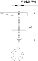 OBO 455 M5x100 G Sklápěcí závěs s hákem M5x100mm Ocel galv. zinek