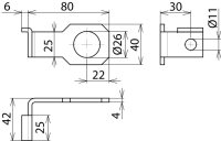 Připojovací třmen IF 1 úhlový Průměr otvoru d1 26 mm DEHN 923326