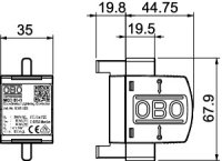OBO MCD 50-B 0 Vrchní díl SPD MCD, typ 1+2, 50kA(10/350), 255V