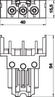 OBO 6117190 Adaptér zásuvkového dílu, rovný BTA-SKS S1 SW