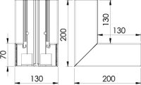 OBO GK-I70130LGR Vnitřní roh pro kanál Rapid 80 70x130mm světle šedá