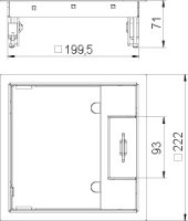 OBO GES4M-2 10U Přístrojová jednotka pro montáž kanálů 223x223x70 Nerez ocel