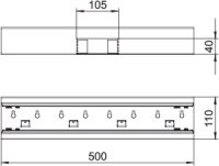 OBO GS-ST70110RW Díl T, pro kanál Rapid 80, 70x110mm, čistě bílá Ocel