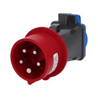 Adaptér 13922FR IP54/400V/16A - vidlice CEE / zásuvka s kolíkem FAMATEL 13922FR