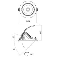 XDOWN REC. ADJ. FITTING 1x33W 220-240V A