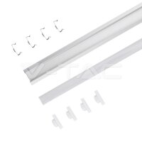Aluminum Profil 2000 x 24.7 x 7mm Milky, VT-8106 V-TAC SKU3350
