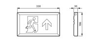 EM155C SLIM WL EXIT SIGN M3 ELB UP WH PHILIPS 871869979900700