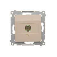 Zásuvka anténní TV jednoduchá koncová, pouze pro individuální instalace, krémová