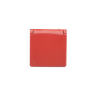 Kryt zásuvky s uzemněním - IP44 - klapka v barvě krytu antibakteriální, červená