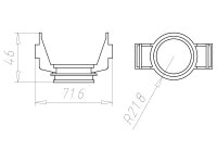 Adaptér pr. 32 mm s montážními úchyty pro B1 Prefix do betonu KAISER 1211-32