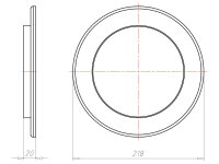 Přední kryt, HaloX 180, průměr 145 mm, do betonu KAISER 1282-64