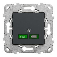 NOVÁ UNICA Rychlonabíjecí konektor USB C (65W), Antracit SCHNEIDER NU501454