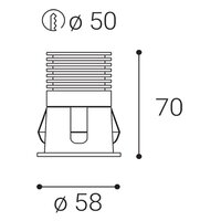 Zápustné svítidlo RAY S, W DALI/PUSH 6W 3000K UGR bílá LED2 2250231D