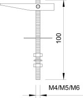 OBO 456 M5x100 G Sklápěcí závěs, M5x100mm, Ocel, galv. zinek, DIN EN 12329